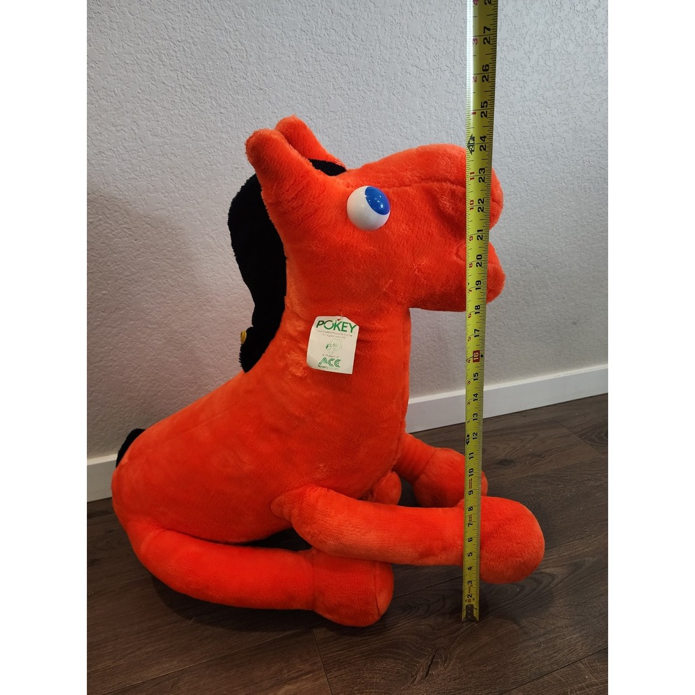 Vintage 1988 Pokey Gumby Plush Large 24" Ace Novelty Co Orange Horse Toy